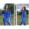 Zeagoo Womens 3/4 Length Sleeve Tops V Neck Tunic Dressy Casual Blouse(Blue Floral)