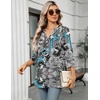Zeagoo Womens 3/4 Length Sleeve Tops V Neck Tunic Dressy Casual Blouse(Boho Mz906)