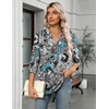 Zeagoo Womens 3/4 Length Sleeve Tops V Neck Tunic Dressy Casual Blouse(Boho Mz906)
