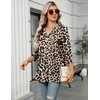 Zeagoo Womens 3/4 Length Sleeve Tops V Neck Tunic Dressy Casual Blouse(Leopard Brown)