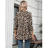 Zeagoo Womens 3/4 Length Sleeve Tops V Neck Tunic Dressy Casual Blouse(Leopard Brown)