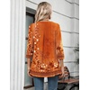 Zeagoo Womens 3/4 Length Sleeve Tops V Neck Tunic Dressy Casual Blouse(Orange Floral)
