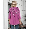 Zeagoo Womens 3/4 Length Sleeve Tops V Neck Tunic Dressy Casual Blouse(Purple Floral)
