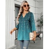 Zeagoo Womens 3/4 Length Sleeve Tops V Neck Tunic Dressy Casual Blouse(Willowfloral)