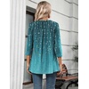 Zeagoo Womens 3/4 Length Sleeve Tops V Neck Tunic Dressy Casual Blouse(Willowfloral)