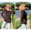 Zeagoo Women’s Casual Long Sleeve Shirts Crew Neck Round Loose Tunic Tops(Black)