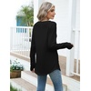 Zeagoo Women’s Casual Long Sleeve Shirts Crew Neck Round Loose Tunic Tops(Black)