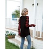 Zeagoo Women’s Casual Long Sleeve Shirts Crew Neck Round Loose Tunic Tops(Black Plaid Christmas)