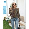 Zeagoo Women’s Casual Long Sleeve Shirts Crew Neck Round Loose Tunic Tops(Boho)