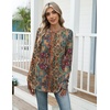 Zeagoo Women’s Casual Long Sleeve Shirts Crew Neck Round Loose Tunic Tops(Boho)