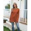 Zeagoo Women’s Casual Long Sleeve Shirts Crew Neck Round Loose Tunic Tops(Caramel)