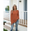 Zeagoo Women’s Casual Long Sleeve Shirts Crew Neck Round Loose Tunic Tops(Caramel)