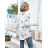 Zeagoo Women’s Casual Long Sleeve Shirts Crew Neck Round Loose Tunic Tops(Floral White)