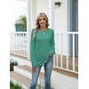 Zeagoo Women’s Casual Long Sleeve Shirts Crew Neck Round Loose Tunic Tops(Green)