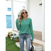 Zeagoo Women’s Casual Long Sleeve Shirts Crew Neck Round Loose Tunic Tops(Green)