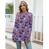 Zeagoo Women’s Casual Long Sleeve Shirts Crew Neck Round Loose Tunic Tops(Halloween Purple)