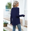 Zeagoo Women’s Casual Long Sleeve Shirts Crew Neck Round Loose Tunic Tops(Navy Blue)