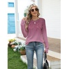 Zeagoo Women’s Casual Long Sleeve Shirts Crew Neck Round Loose Tunic Tops(Purple Willow)