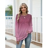 Zeagoo Women’s Casual Long Sleeve Shirts Crew Neck Round Loose Tunic Tops(Purple Willow)