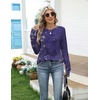 Zeagoo Women’s Casual Long Sleeve Shirts Crew Neck Round Loose Tunic Tops(Violet Print)