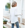 Zeagoo Women’s Casual Long Sleeve Shirts Crew Neck Round Loose Tunic Tops(White)