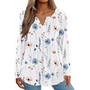 Zeagoo Womens Long Sleeve Tops 2026 V Neck Pleated Shirts Dressy Casual Tunic Blouses Loose Fit Fall Fashion Clothes(Aawhite Floral-printed)