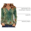 Zeagoo Womens Long Sleeve Tops 2026 V Neck Pleated Shirts Dressy Casual Tunic Blouses Loose Fit Fall Fashion Clothes(Bb-green-printed)
