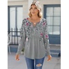 Zeagoo Womens Long Sleeve Tops 2026 V Neck Pleated Shirts Dressy Casual Tunic Blouses Loose Fit Fall Fashion Clothes(Hf36)
