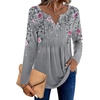 Zeagoo Womens Long Sleeve Tops 2026 V Neck Pleated Shirts Dressy Casual Tunic Blouses Loose Fit Fall Fashion Clothes(Hf36)