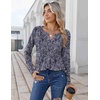Zeagoo Womens Long Sleeve Tops 2026 V Neck Pleated Shirts Dressy Casual Tunic Blouses Loose Fit Fall Fashion Clothes(Mz473)