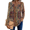 Zeagoo Womens Long Sleeve Tops 2026 V Neck Pleated Shirts Dressy Casual Tunic Blouses Loose Fit Fall Fashion Clothes(Mz721)