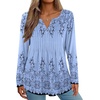 Zeagoo Womens Long Sleeve Tops 2026 V Neck Pleated Shirts Dressy Casual Tunic Blouses Loose Fit Fall Fashion Clothes(Sf166)