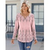 Zeagoo Womens Long Sleeve Tops 2026 V Neck Pleated Shirts Dressy Casual Tunic Blouses Loose Fit Fall Fashion Clothes(Sf190)