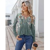 Zeagoo Womens Long Sleeve Tops 2026 V Neck Pleated Shirts Dressy Casual Tunic Blouses Loose Fit Fall Fashion Clothes(Wf71)