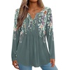 Zeagoo Womens Long Sleeve Tops 2026 V Neck Pleated Shirts Dressy Casual Tunic Blouses Loose Fit Fall Fashion Clothes(Wf71)