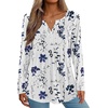 Zeagoo Womens Long Sleeve Tops 2026 V Neck Pleated Shirts Dressy Casual Tunic Blouses Loose Fit Fall Fashion Clothes(White-printed)