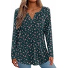 Zeagoo Womens Long Sleeve Tops 2026 V Neck Pleated Shirts Dressy Casual Tunic Blouses Loose Fit Fall Fashion Clothes(Xh522)