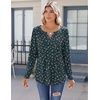 Zeagoo Womens Long Sleeve Tops 2026 V Neck Pleated Shirts Dressy Casual Tunic Blouses Loose Fit Fall Fashion Clothes(Xh522)