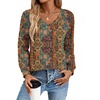 Zeagoo Womens Long Sleeve Tops V Neck Pleated Shirts Dressy Casual Blouses Fall Fashion Tunic Clothes 2026 T-Shirts(01-vintage Floral)
