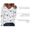Zeagoo Womens Long Sleeve Tops V Neck Pleated Shirts Dressy Casual Blouses Fall Fashion Tunic Clothes 2026 T-Shirts(01-white Floral)