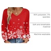 Zeagoo Womens Long Sleeve Tops V Neck Pleated Shirts Dressy Casual Blouses Fall Fashion Tunic Clothes 2026 T-Shirts(Floral Christmas 3)