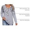 Zeagoo Womens Long Sleeve Tops V Neck Pleated Shirts Dressy Casual Blouses Fall Fashion Tunic Clothes 2026 T-Shirts(Grey-1)