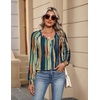 Zeagoo Womens Long Sleeve Tops V Neck Pleated Shirts Dressy Casual Blouses Fall Fashion Tunic Clothes 2026 T-Shirts(Multi Floral)