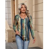 Zeagoo Womens Long Sleeve Tops V Neck Pleated Shirts Dressy Casual Blouses Fall Fashion Tunic Clothes 2026 T-Shirts(Multi Floral)
