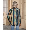 Zeagoo Womens Long Sleeve Tops V Neck Pleated Shirts Dressy Casual Blouses Fall Fashion Tunic Clothes 2026 T-Shirts(Multi Floral)