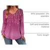 Zeagoo Womens Long Sleeve Tops V Neck Pleated Shirts Dressy Casual Blouses Fall Fashion Tunic Clothes 2026 T-Shirts(Purple Floral 2)