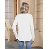 Zeagoo Womens Long Sleeve Tops V Neck Pleated Shirts Dressy Casual Blouses Fall Fashion Tunic Clothes 2026 T-Shirts(White)