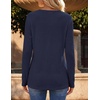 Zeagoo Women’s Long Sleeve Waffle Knit Shirts Dressy Casual Loose Button Up V Neck Tops 2026 Fall Basic Tee Blouse(Dark Blue)