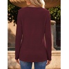 Zeagoo Women’s Long Sleeve Waffle Knit Shirts Dressy Casual Loose Button Up V Neck Tops 2026 Fall Basic Tee Blouse(Dark Red)