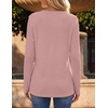 Zeagoo Women’s Long Sleeve Waffle Knit Shirts Dressy Casual Loose Button Up V Neck Tops 2026 Fall Basic Tee Blouse(Dusty Pink)